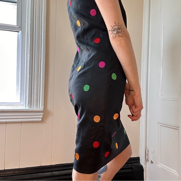 Vintage Paul Alexander Linen Polka Dot Dress - Picture 4 of 16